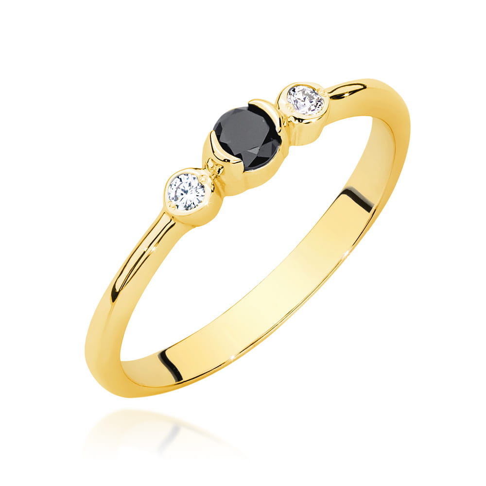 Pierścionek W0620 Czarny Diament 0