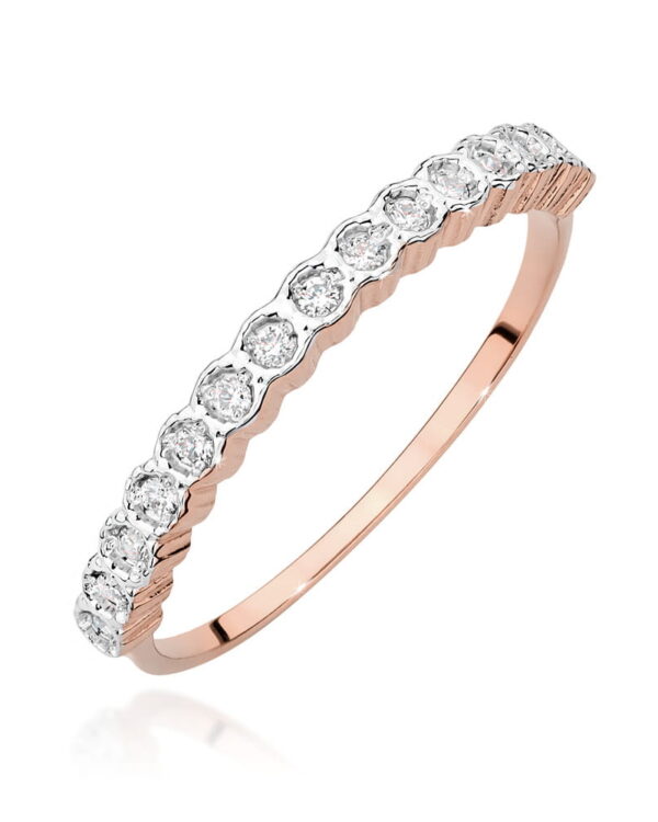 Pierścionek W0634 z diamentami różowe złoto Jubiler Kraków BigDIAMOND