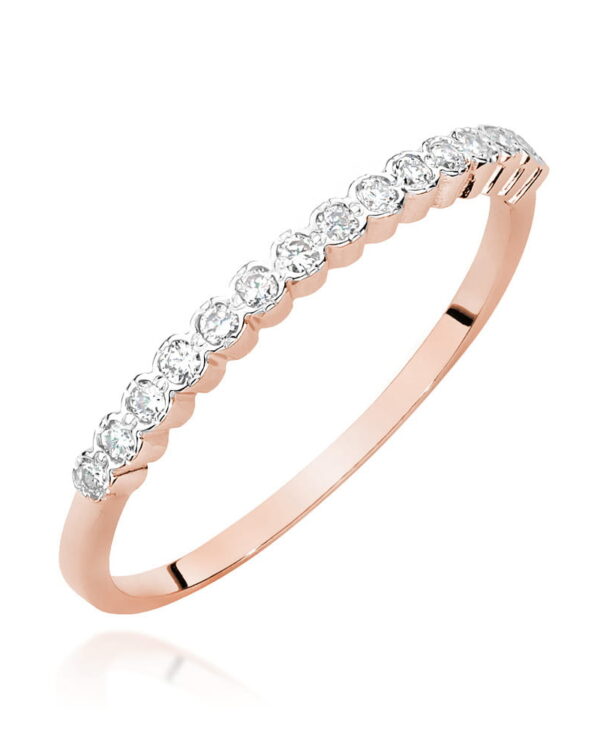 Pierścionek W0635 z diamentami różowe złoto Jubiler Kraków BigDIAMOND