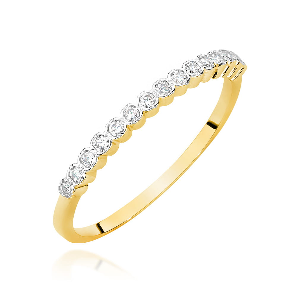 Pierścionek W0635 z diamentami żółte złoto Jubiler Kraków BigDIAMOND