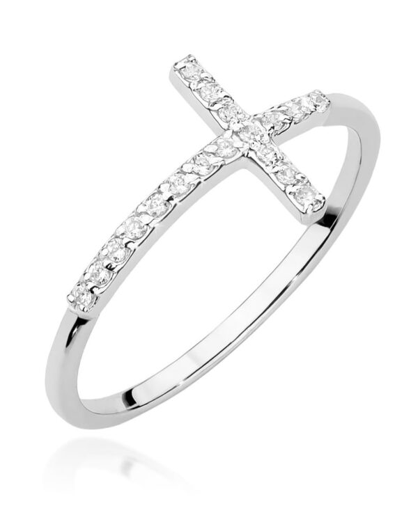 Pierścionek W0636 z diamentami białe złoto Jubiler Kraków BigDIAMOND