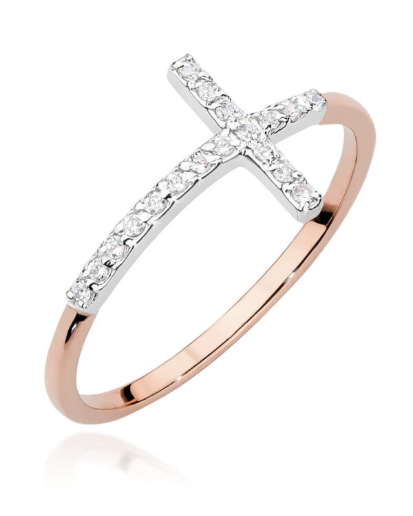 Pierścionek W0636 z diamentami różowe złoto Jubiler Kraków BigDIAMOND