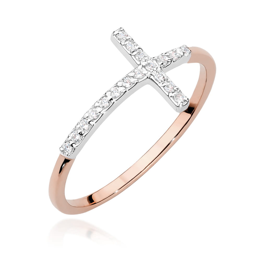 Pierścionek W0636 z diamentami różowe złoto Jubiler Kraków BigDIAMOND