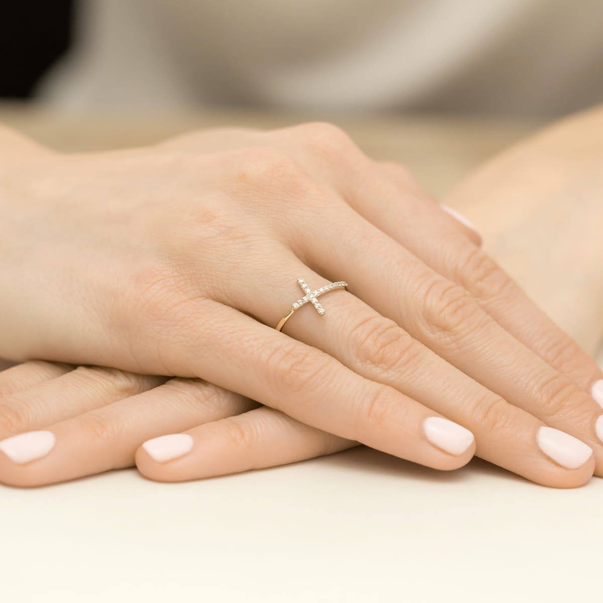 Pierścionek z diamentami żółte złoto 5 Pierścionek z diamentami żółte złoto - obrazek 4