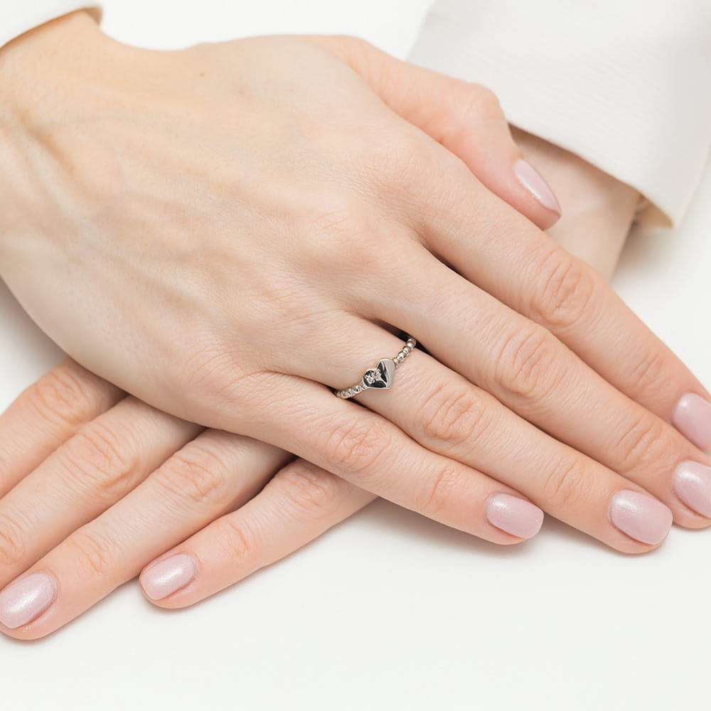 Pierścionek Diament 0,01ct białe złoto 5 Pierścionek Diament 0,01ct białe złoto - obrazek 4
