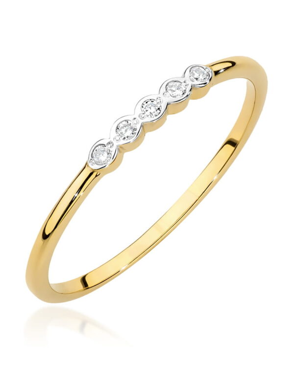 Pierścionek W0638 z diamentami żółte złoto Jubiler Kraków BigDIAMOND