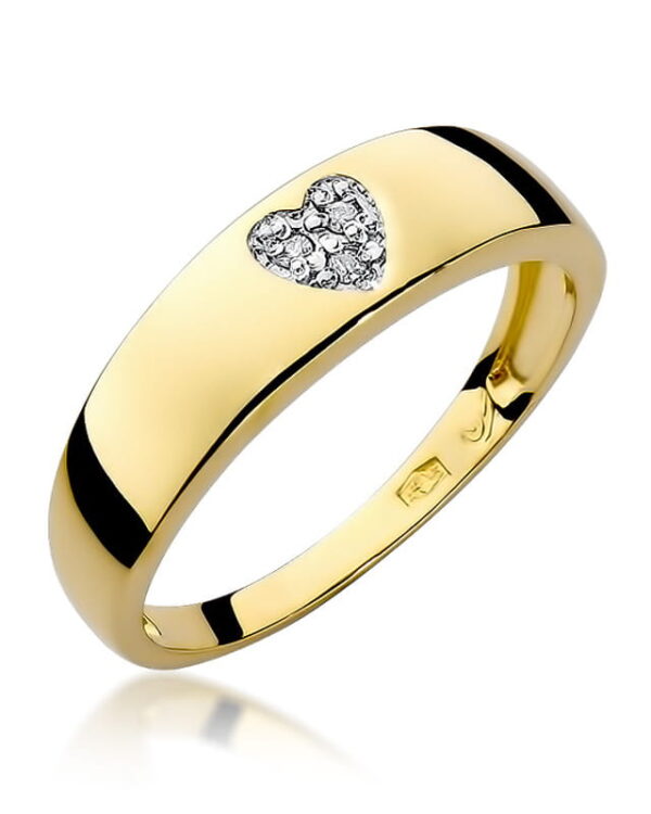 Pierścionek W064 z diamentami żółte złoto Jubiler Kraków BigDIAMOND