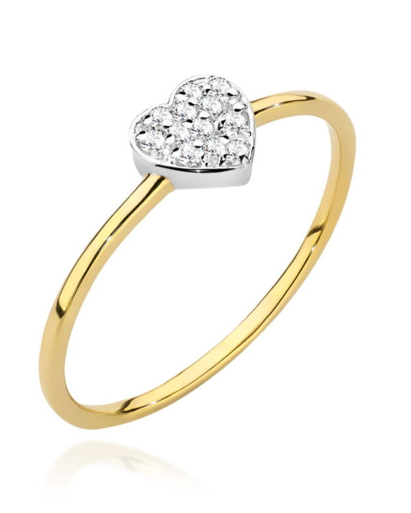 Pierścionek W0641 z diamentami żółte złoto Jubiler Kraków BigDIAMOND