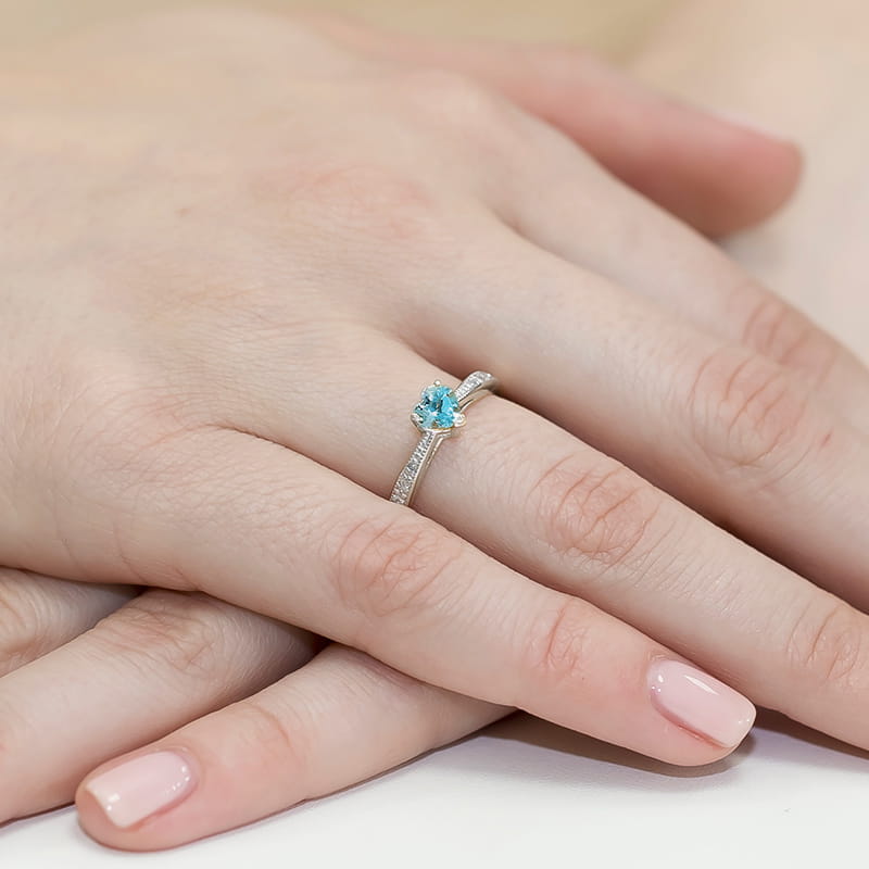 Pierścionek Topaz 0,50ct białe złoto 5 Pierścionek Topaz 0,50ct białe złoto - obrazek 4