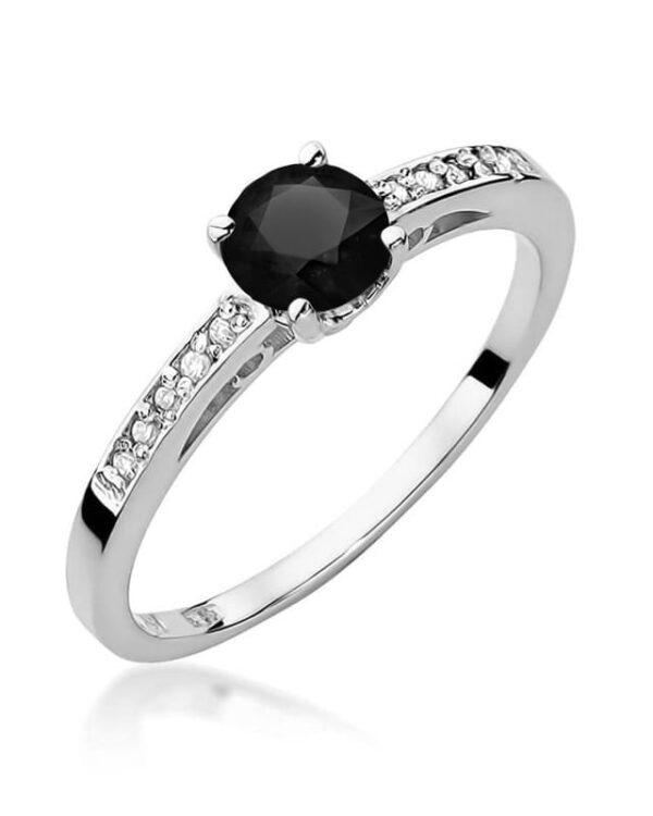 Pierścionek W066 Czarny Diament 0