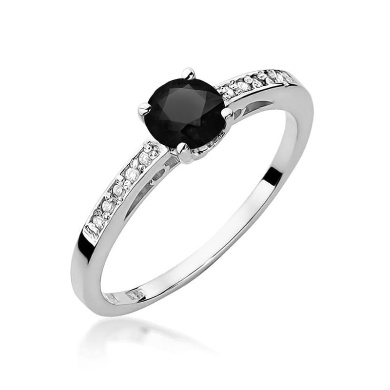 Pierścionek W066 Czarny Diament 0