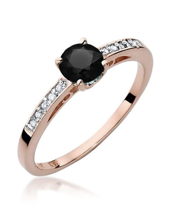 Pierścionek W066 Czarny Diament 0