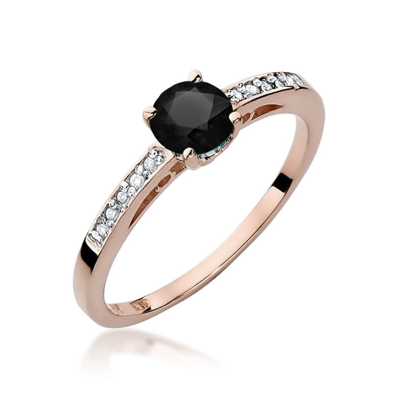 Pierścionek W066 Czarny Diament 0