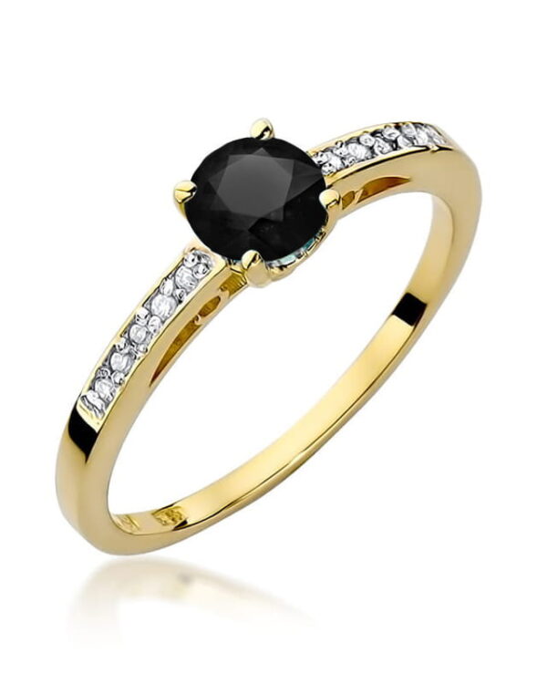 Pierścionek W066 Czarny Diament 0
