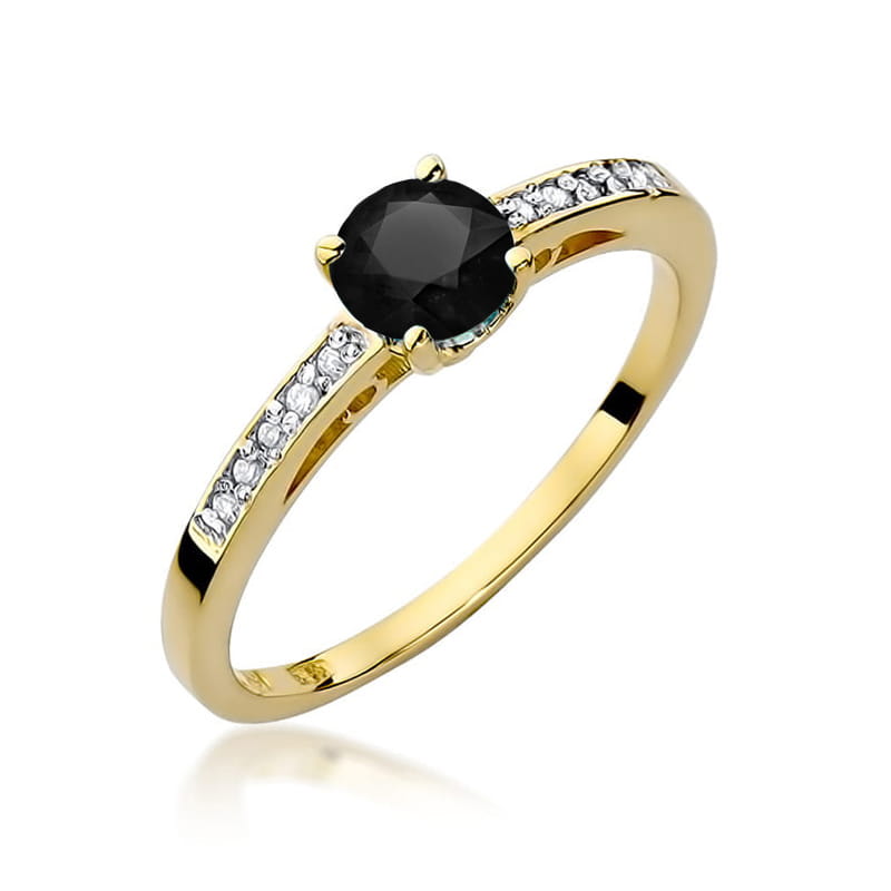 Pierścionek W066 Czarny Diament 0
