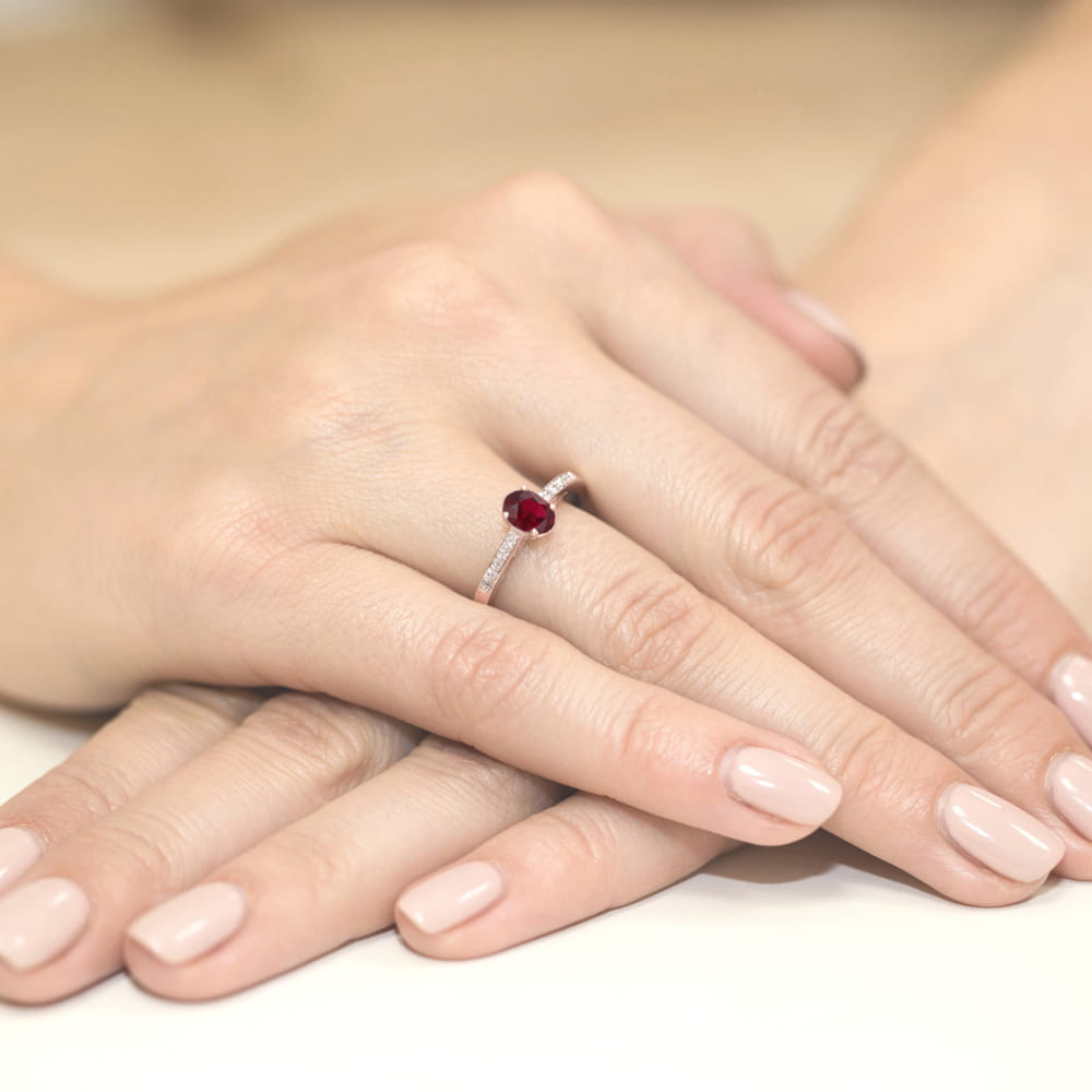 Pierścionek Rodolit 0,50ct różowe złoto 4 Pierścionek Rodolit 0,50ct różowe złoto - obrazek 3