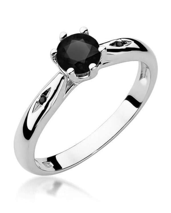 Pierścionek W074 Czarny Diament 0