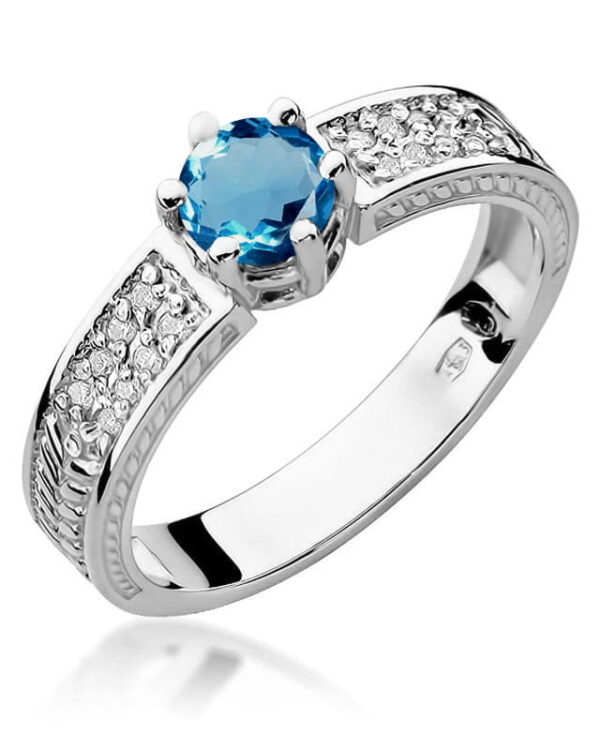 Pierścionek W075 Topaz London Blue 0