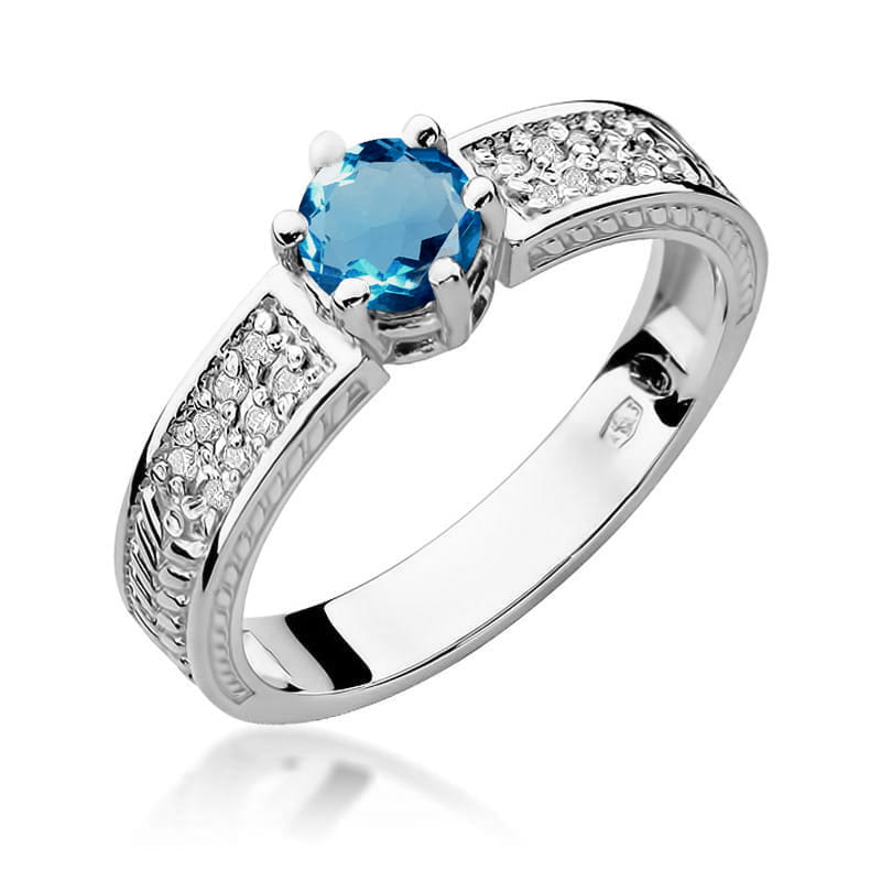 Pierścionek W075 Topaz London Blue 0