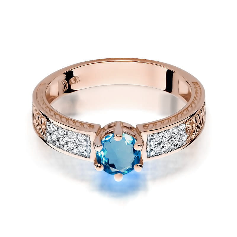 Pierścionek Topaz London Blue 0,50ct różowe złoto 3 50ct różowe złoto Jubiler Kraków BigDIAMOND