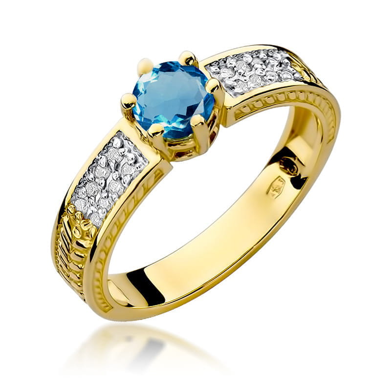 Pierścionek W075 Topaz London Blue 0