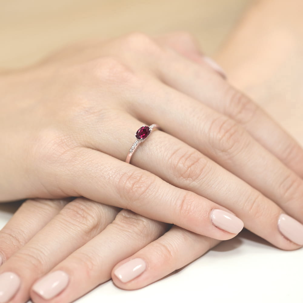 Pierścionek Rodolit 0,50ct różowe złoto 5 Pierścionek Rodolit 0,50ct różowe złoto - obrazek 4
