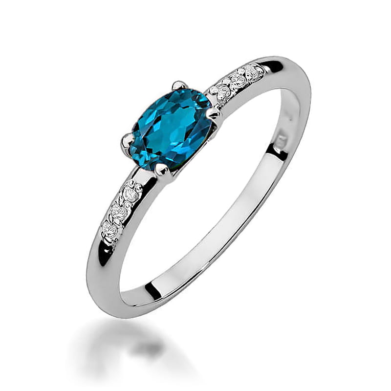 Pierścionek W077 Topaz London Blue 0