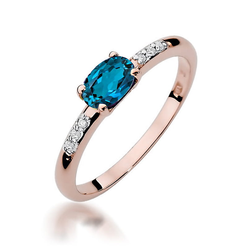 Pierścionek W077 Topaz London Blue 0