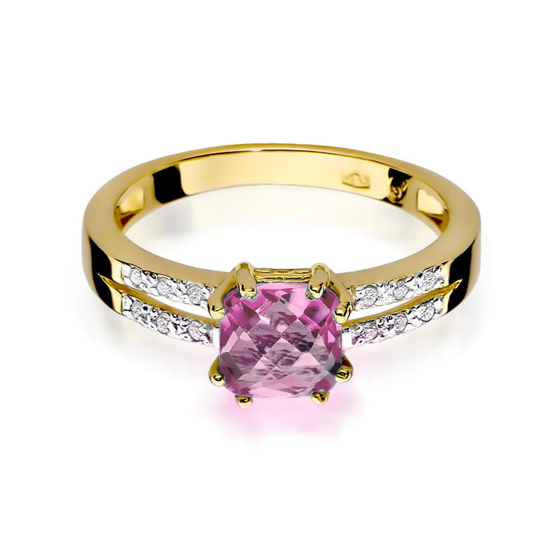 Pierścionek Różowy Topaz 1,10ct żółte złoto 3 10ct żółte złoto Jubiler Kraków BigDIAMOND