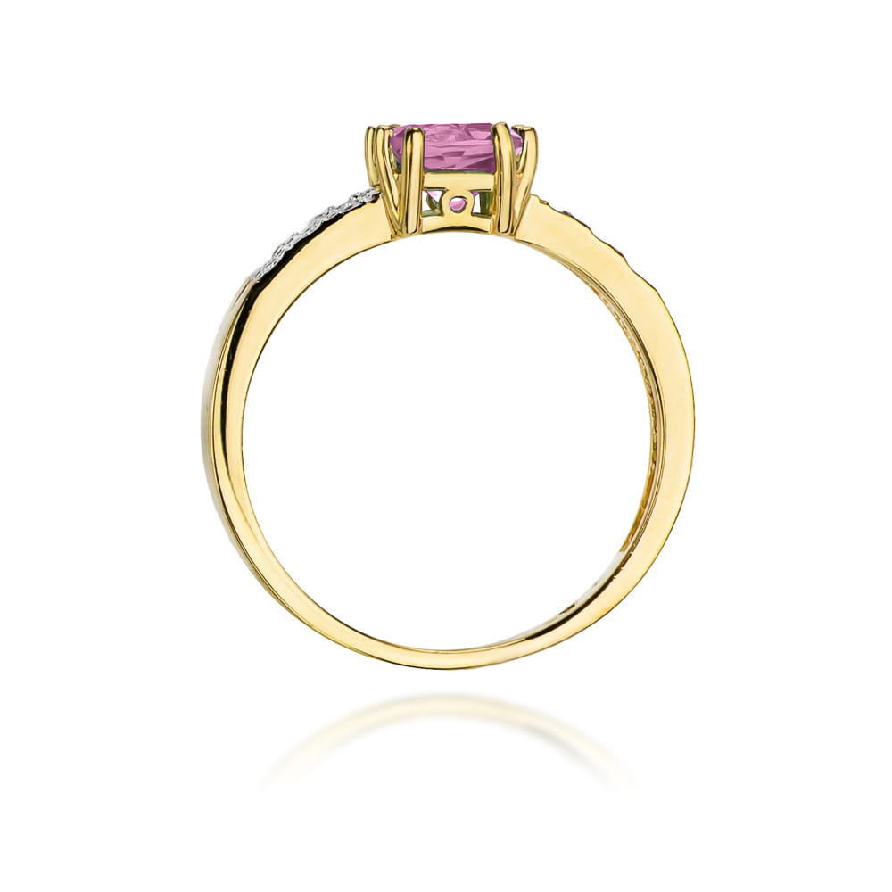 Pierścionek Różowy Topaz 1,10ct żółte złoto 4 Pierścionek Różowy Topaz 1,10ct żółte złoto - obrazek 3