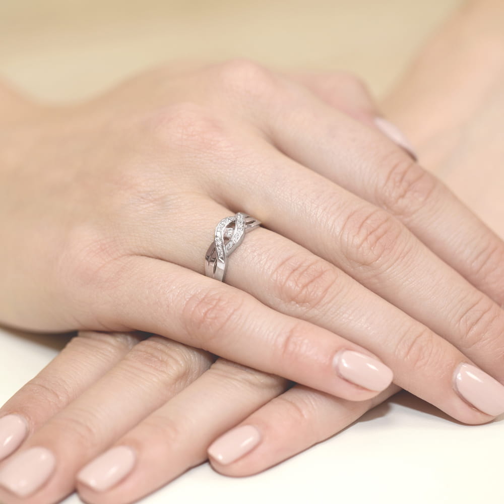 Pierścionek Diament 0,05ct białe złoto 5 Pierścionek Diament 0,05ct białe złoto - obrazek 4