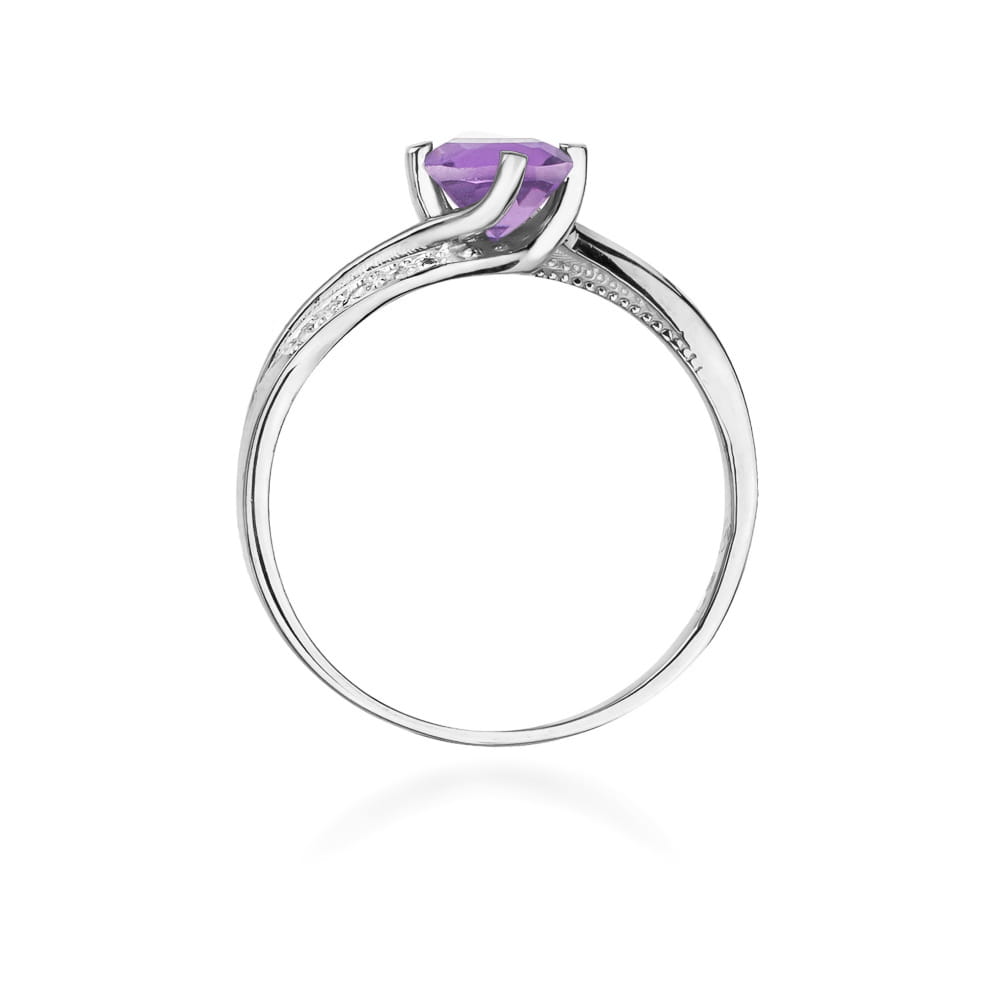 Pierścionek Ametyst 0,50ct białe złoto 4 Pierścionek Ametyst 0,50ct białe złoto - obrazek 3