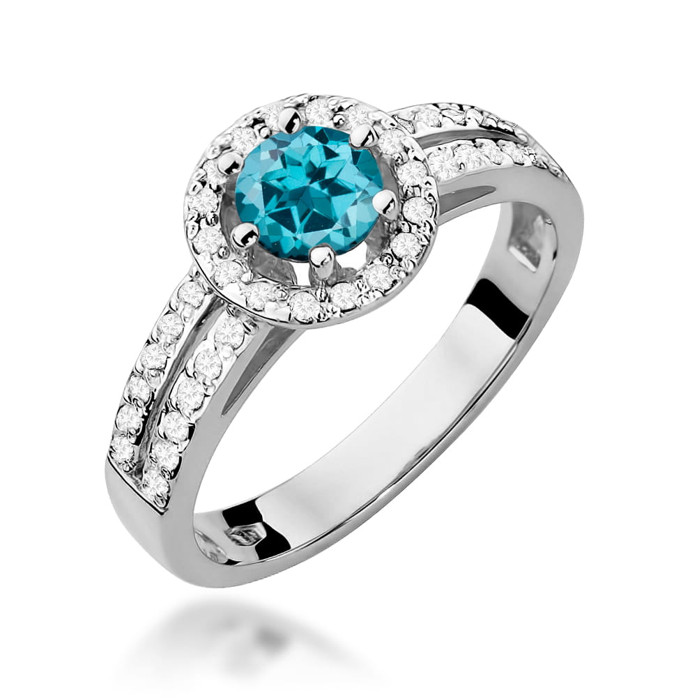 Pierścionek W087 Topaz London Blue 0
