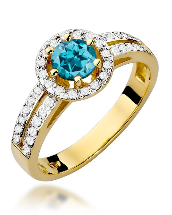 Pierścionek W087 Topaz London Blue 0