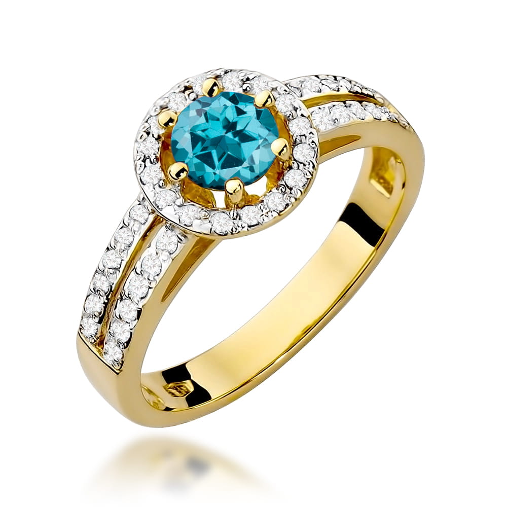 Pierścionek W087 Topaz London Blue 0