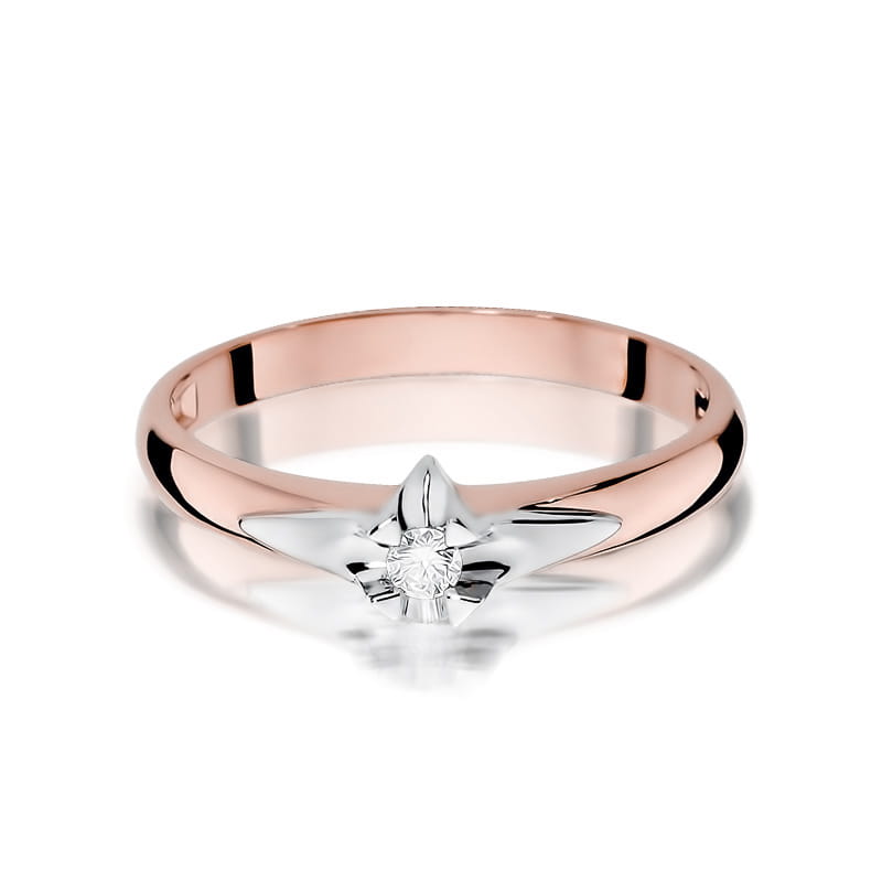 Pierścionek Diament 0,05ct różowe złoto 3 05ct różowe złoto Jubiler Kraków BigDIAMOND