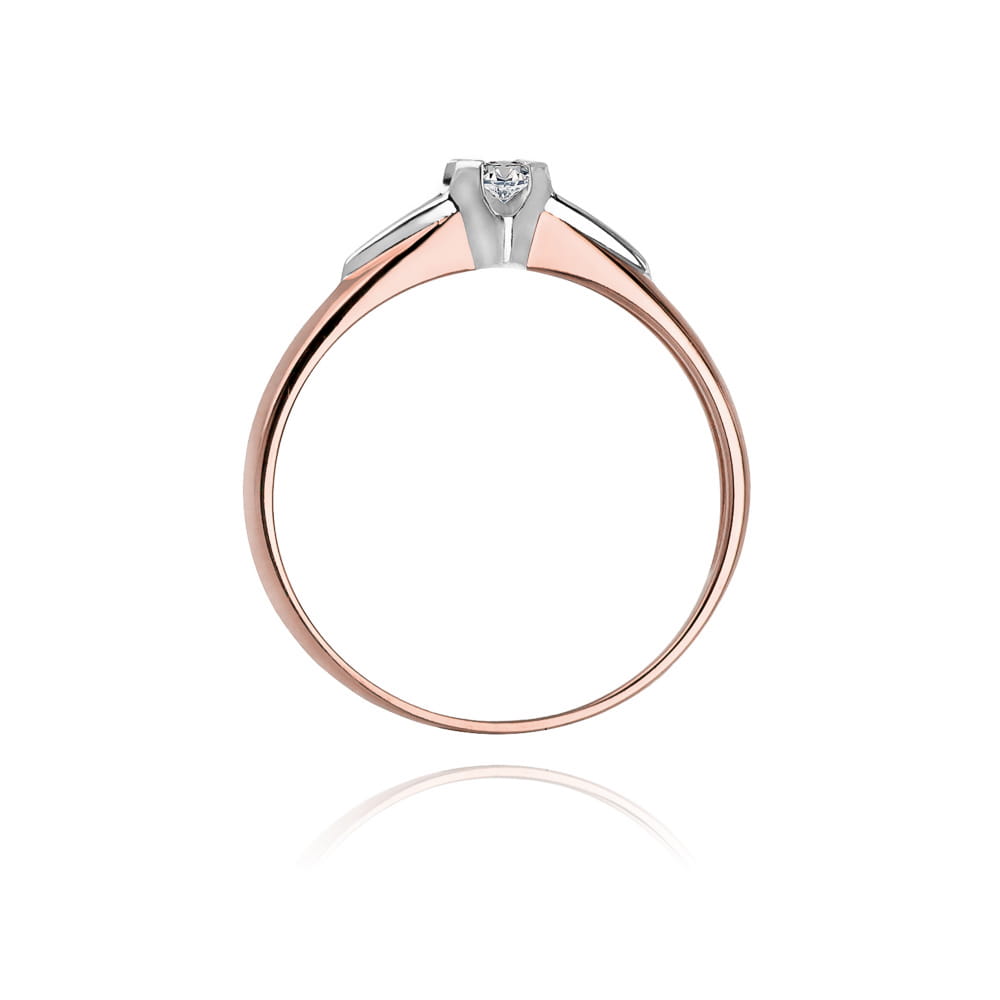 Pierścionek Diament 0,05ct różowe złoto 4 Pierścionek Diament 0,05ct różowe złoto - obrazek 3