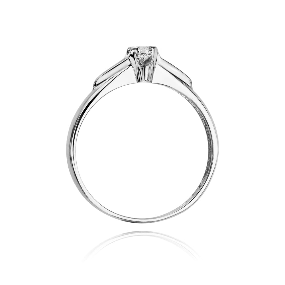 Pierścionek Diament 0,10ct białe złoto 4 Pierścionek Diament 0,10ct białe złoto - obrazek 3