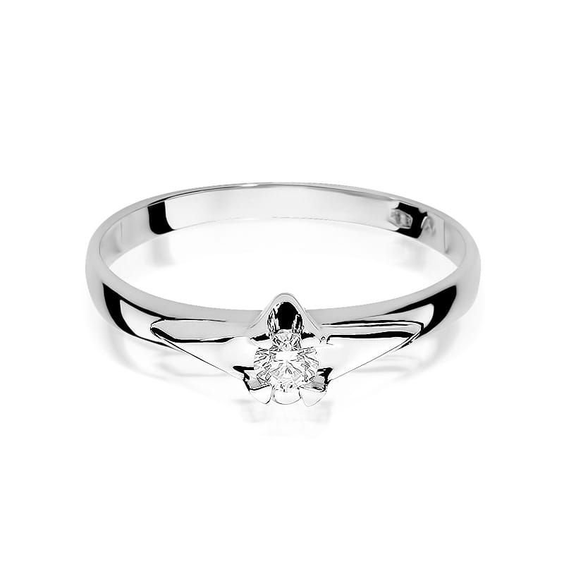 Pierścionek Diament 0,12ct białe złoto 3 12ct białe złoto Jubiler Kraków BigDIAMOND