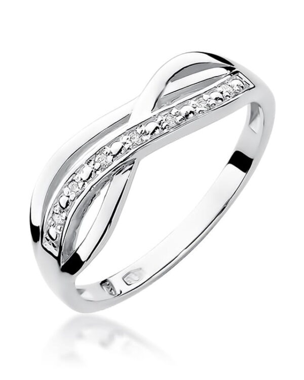 Pierścionek W090 z diamentami białe złoto Jubiler Kraków BigDIAMOND