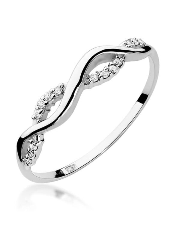 Pierścionek W096 z diamentami białe złoto Jubiler Kraków BigDIAMOND