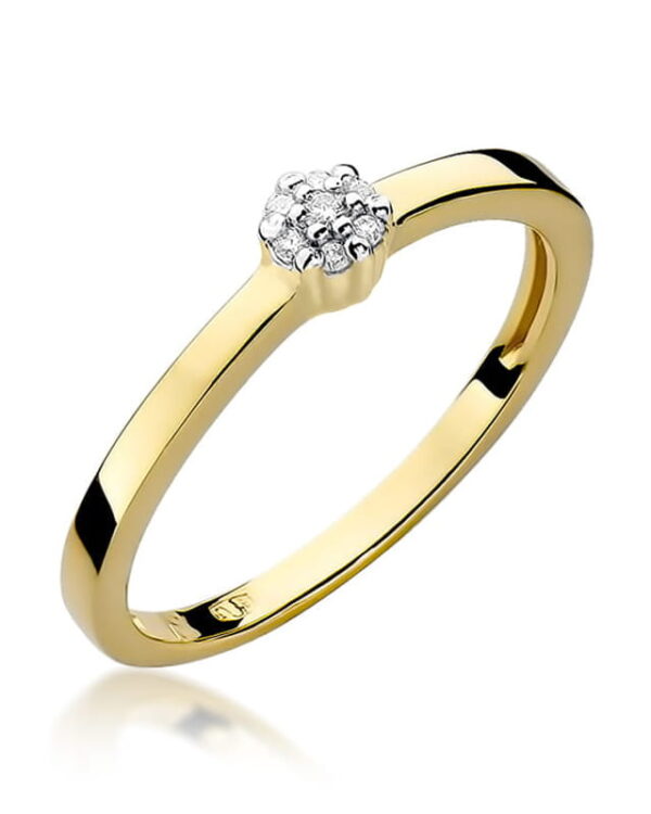 Pierścionek W100 z diamentami żółte złoto Jubiler Kraków BigDIAMOND