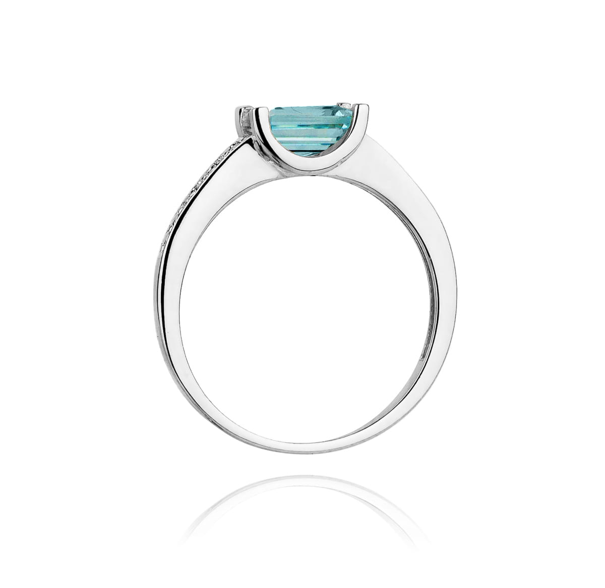 Pierścionek Topaz 0,65ct białe złoto 4 Pierścionek Topaz 0,65ct białe złoto - obrazek 3