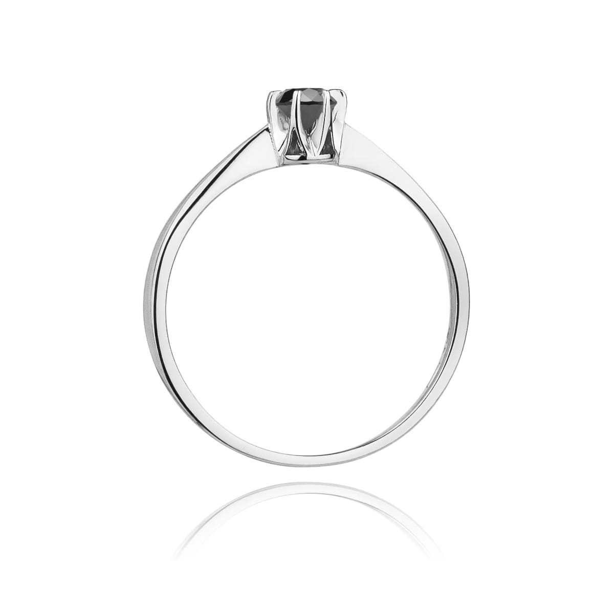 Pierścionek Czarny Diament 0,12ct białe złoto 4 Pierścionek Czarny Diament 0,12ct białe złoto - obrazek 3