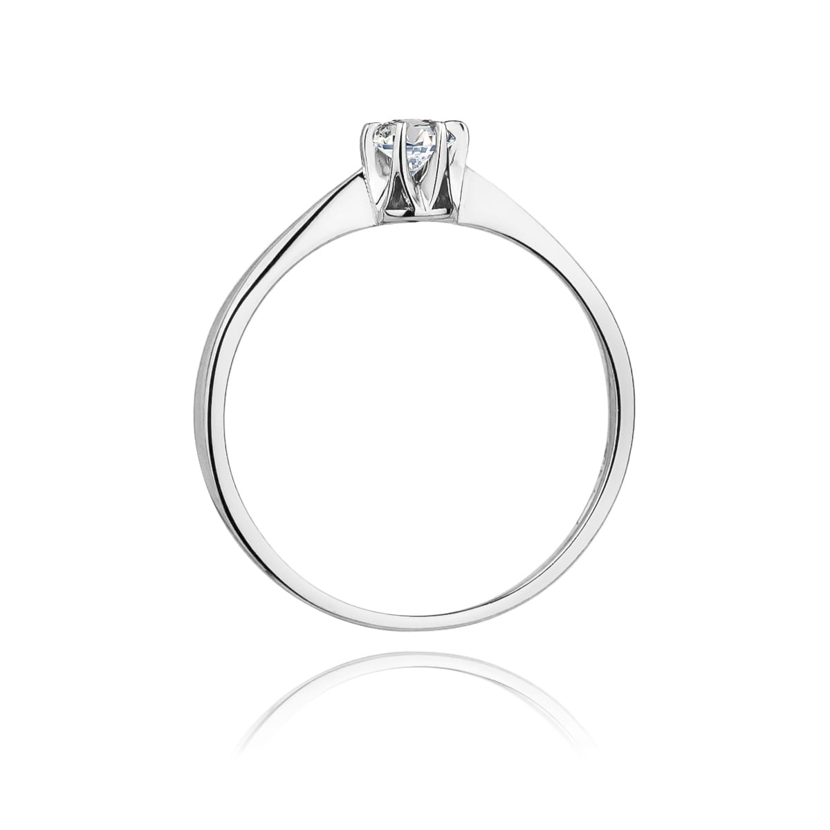 Pierścionek Diament 0,10ct białe złoto 4 Pierścionek Diament 0,10ct białe złoto - obrazek 3