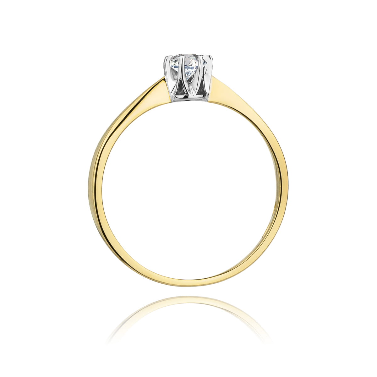 Pierścionek Diament 0,12ct żółte złoto 4 Pierścionek Diament 0,12ct żółte złoto - obrazek 3