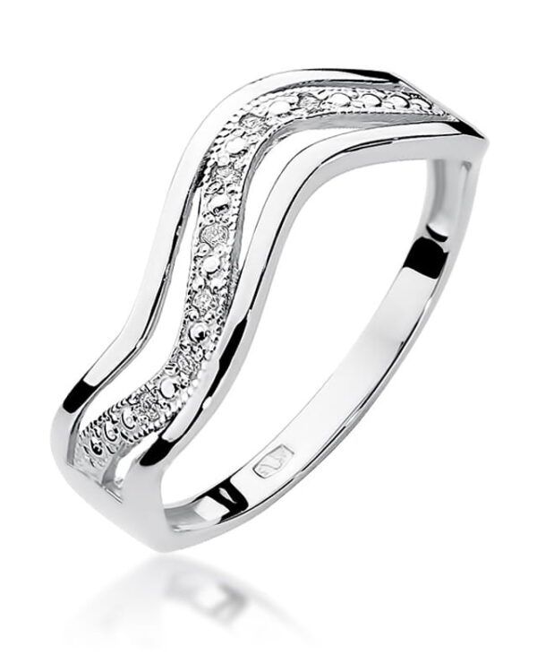 Pierścionek W116 z diamentami białe złoto Jubiler Kraków BigDIAMOND