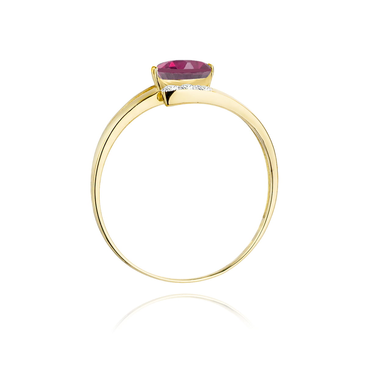 Pierścionek Rodolit 0,50ct żółte złoto 4 Pierścionek Rodolit 0,50ct żółte złoto - obrazek 3