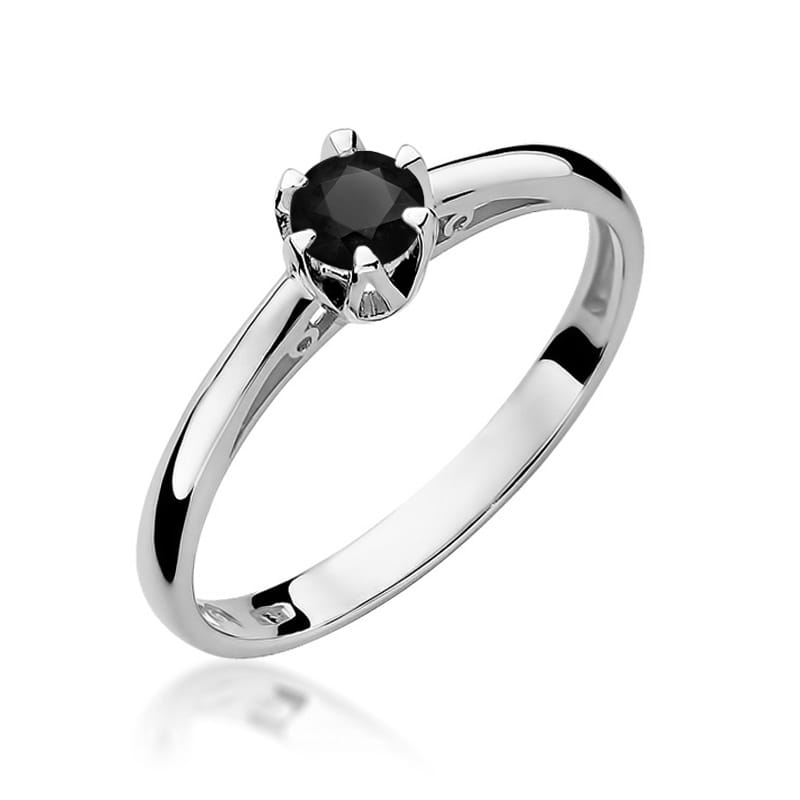 Pierścionek W133 Czarny Diament 0