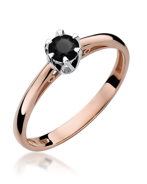 Pierścionek W133 Czarny Diament 0